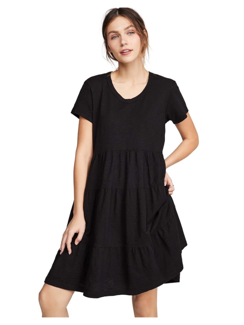 Wilt Tiered Trapeze Dress | Black | XS